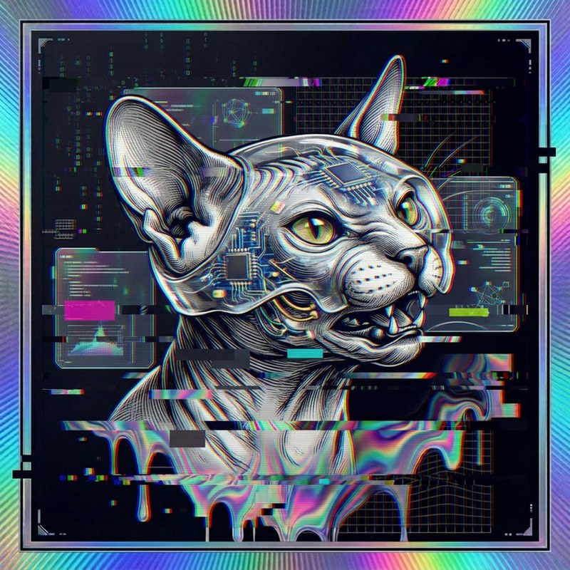 #104 Sphynx holo cat