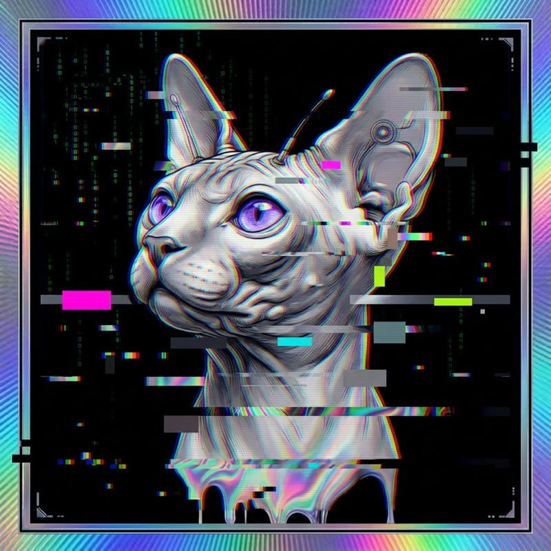 #176 Sphynx holo cat