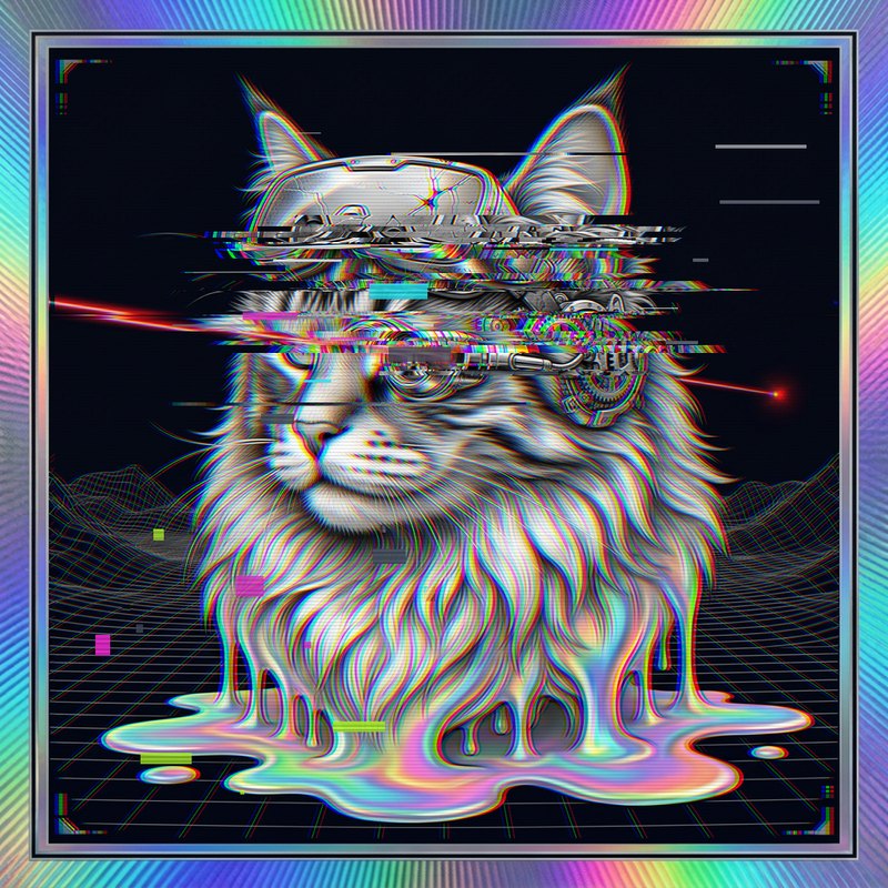 #084 Norwegian Forest holo cat