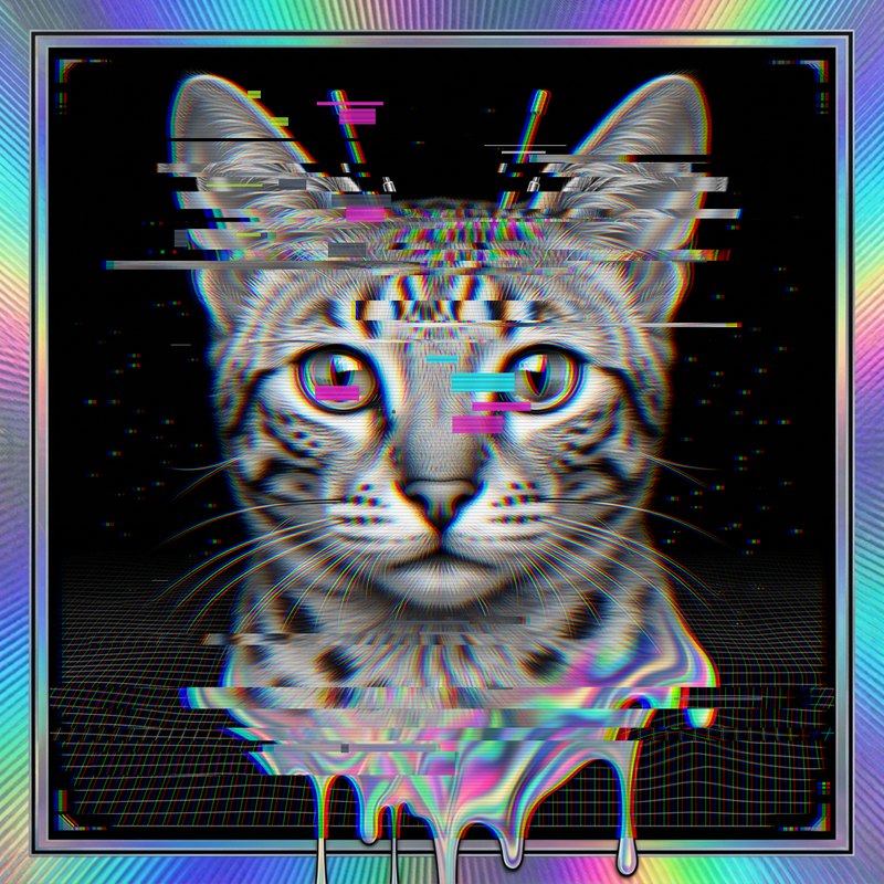 #071 Egyptian Mau holo cat