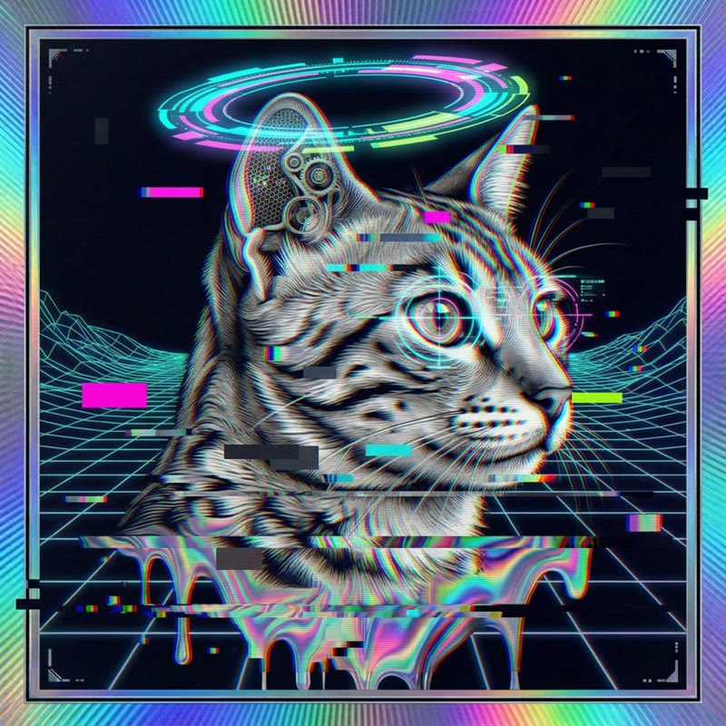#268 Egyptian Mau holo cat