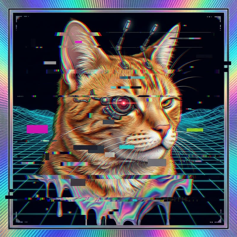 #209 Orange ginger shorthair holo cat