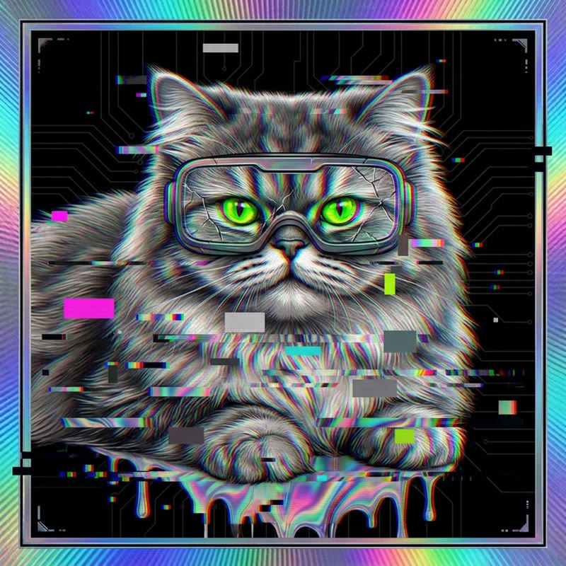 #294 Persian holo cat