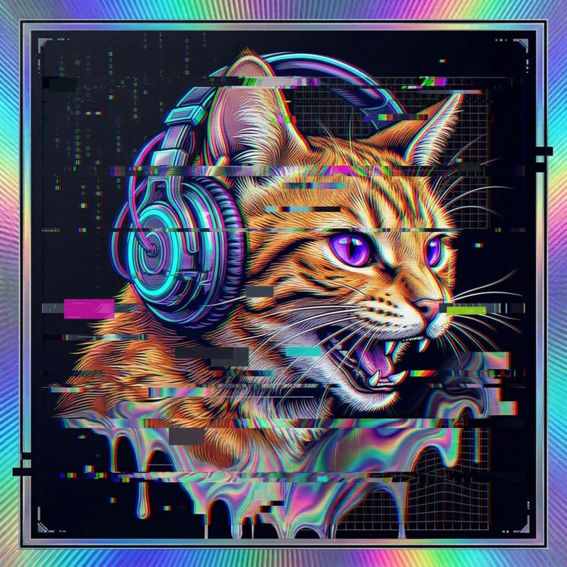 #035 Orange ginger shorthair holo cat