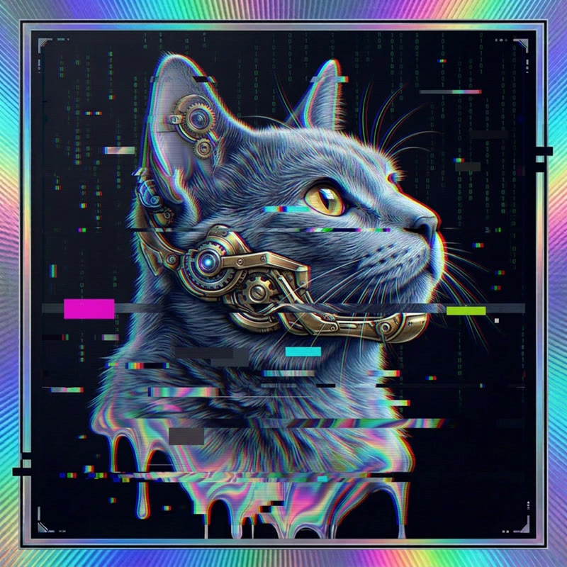 #148 Russian Blue holo cat