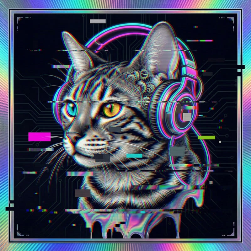 #208 Bengal holo cat