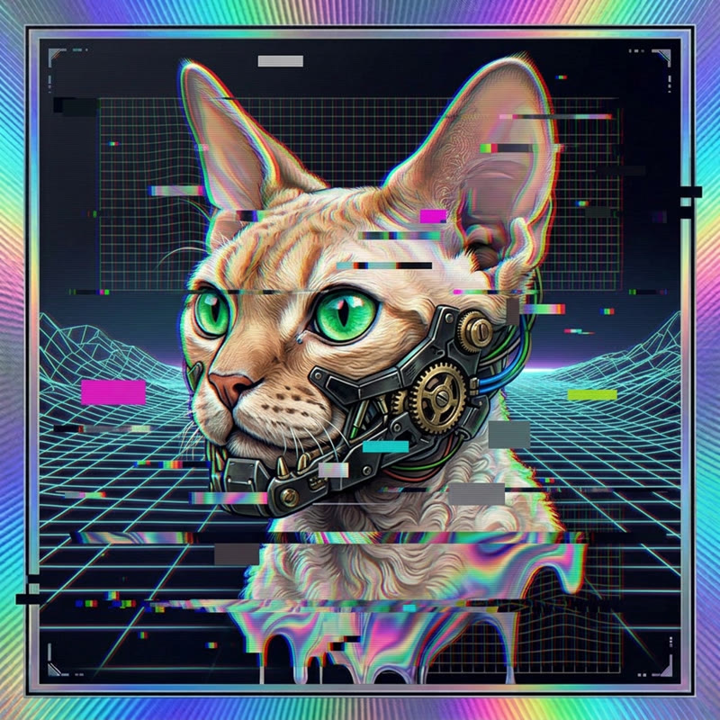 #249 Devon Rex holo cat