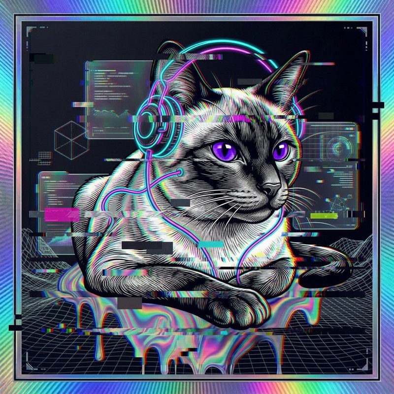 #008 Siamese holo cat