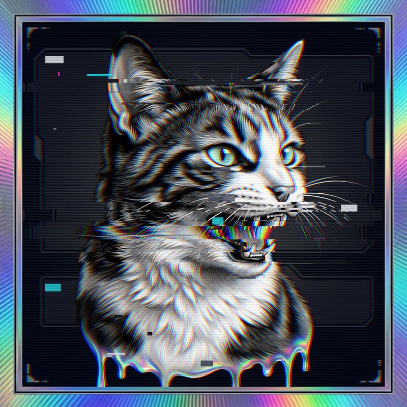 #097 Calico holo cat