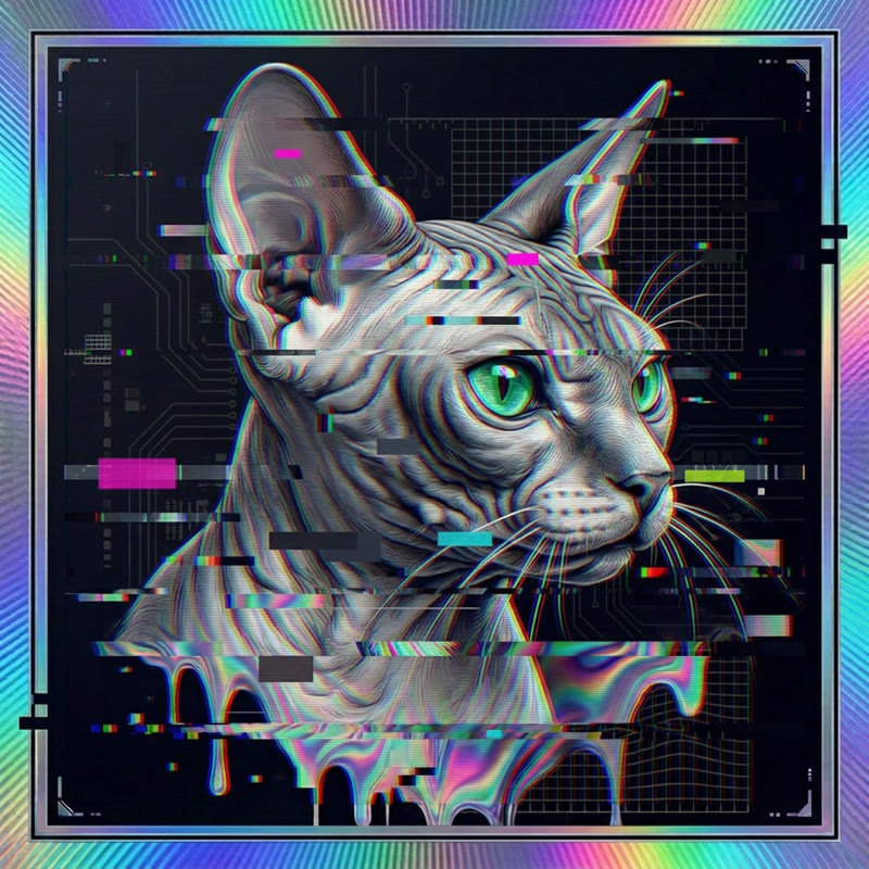 #185 Sphynx holo cat