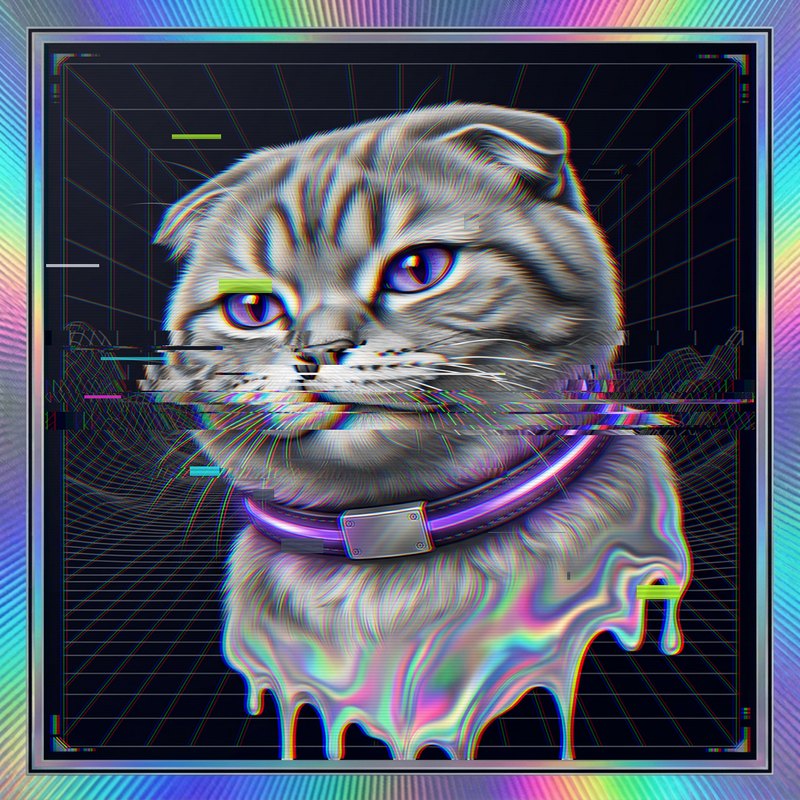 #067 Scottish Fold holo cat