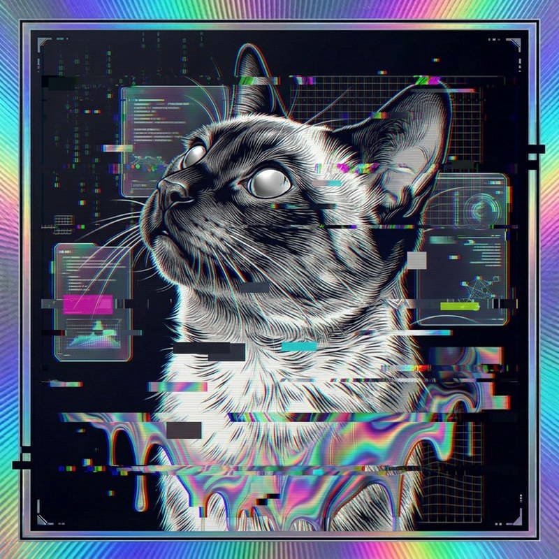 #003 Siamese holo cat