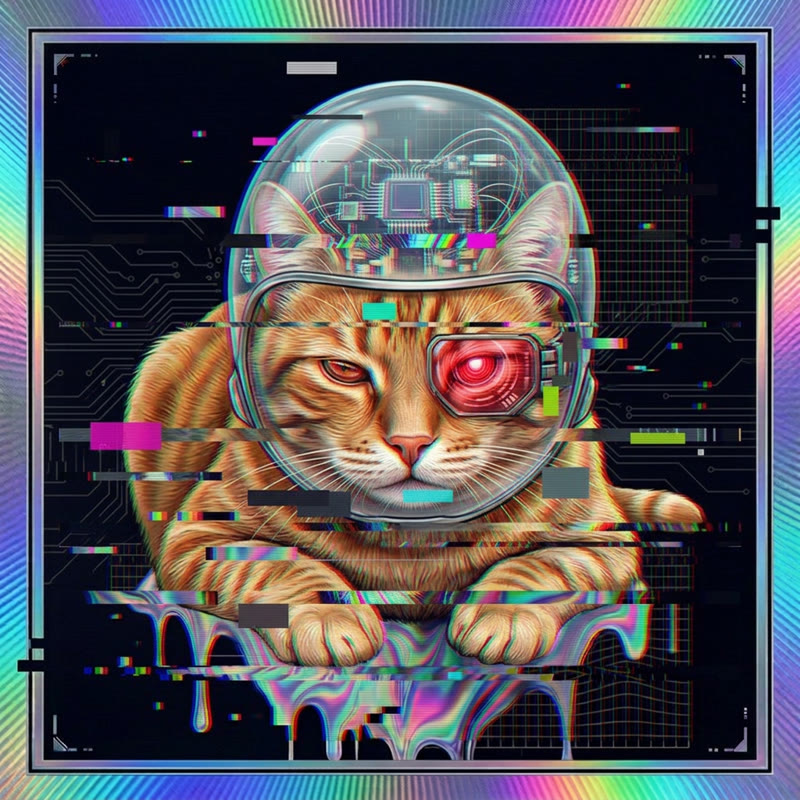 #301 Orange ginger shorthair holo cat