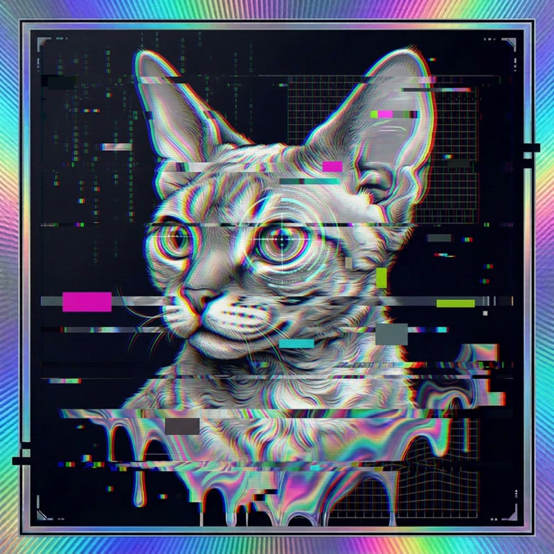 #283 Devon Rex holo cat