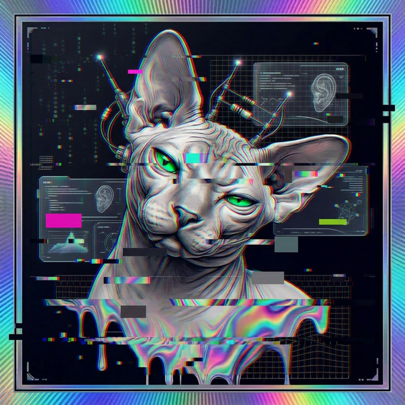 #150 Sphynx holo cat