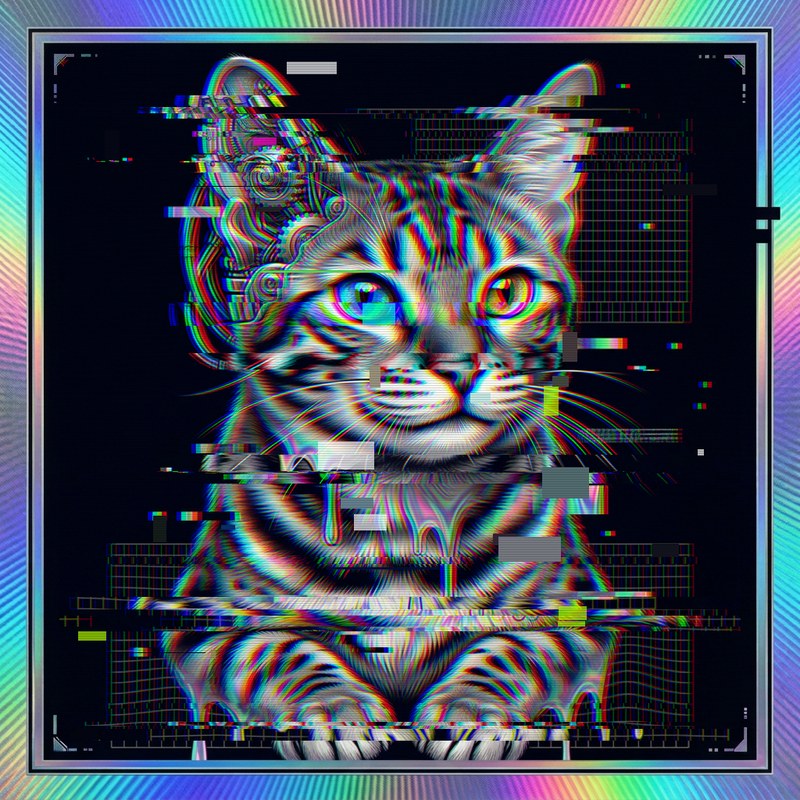 #002 Bengal holo cat