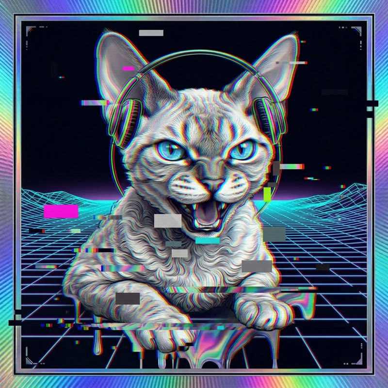 #276 Devon Rex holo cat