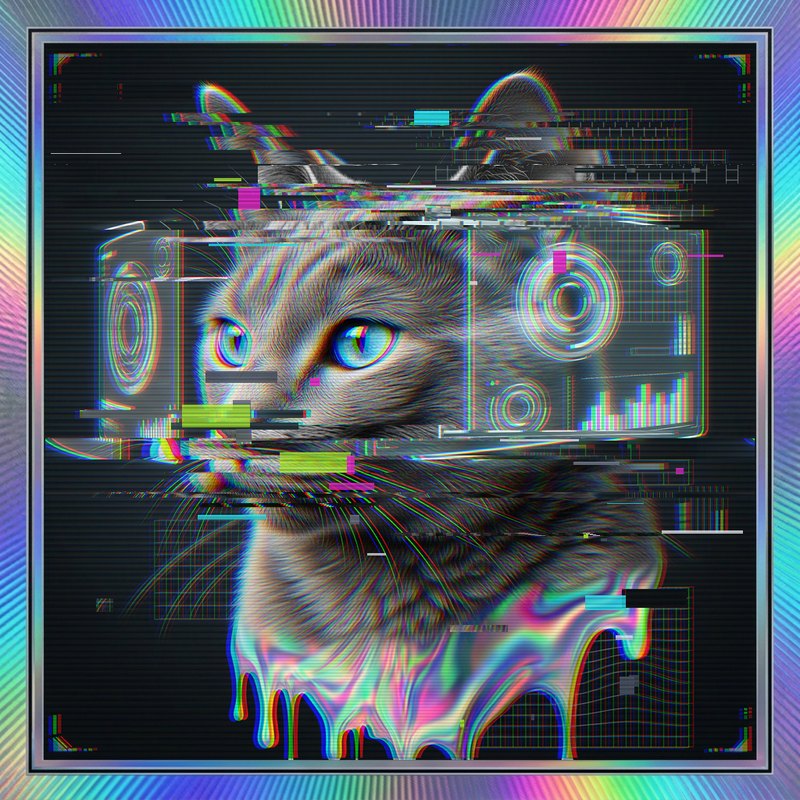 #066 Russian Blue holo cat