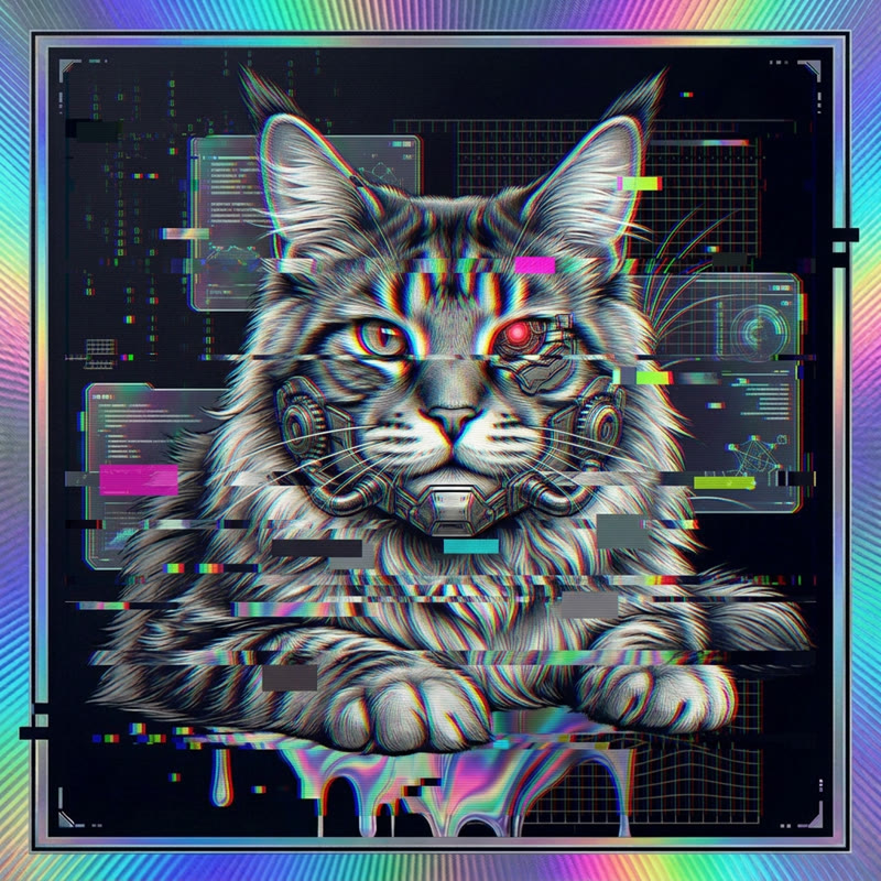#267 Maine Coon holo cat