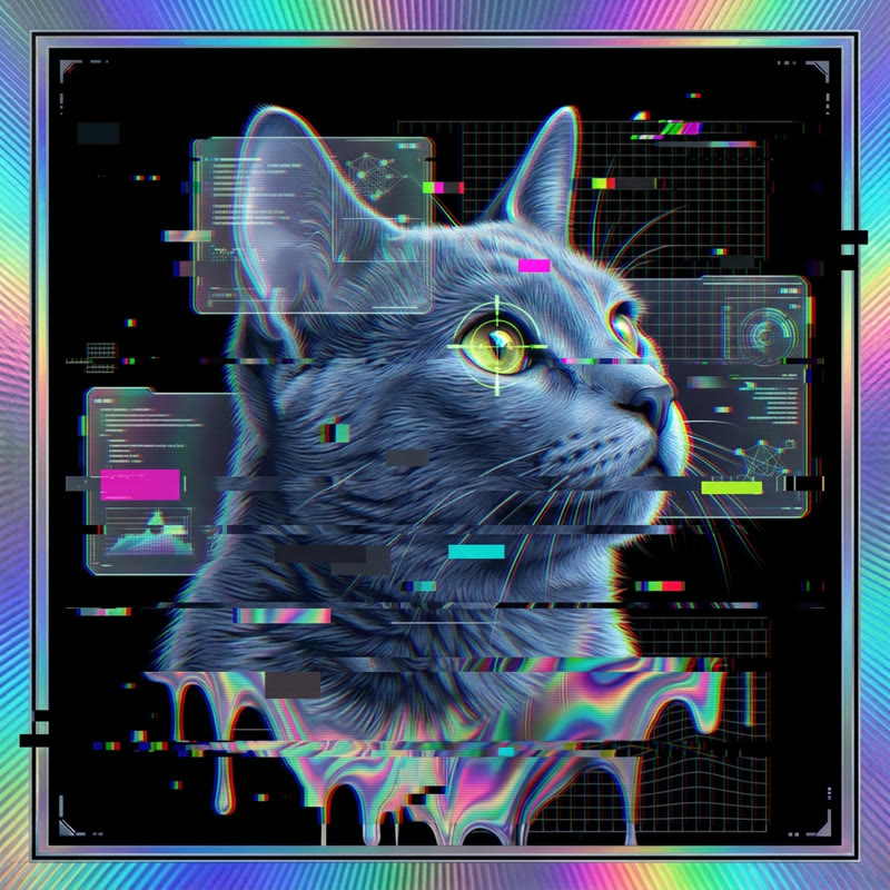 #274 Russian Blue holo cat