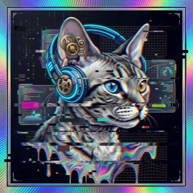 #173 Devon Rex holo cat