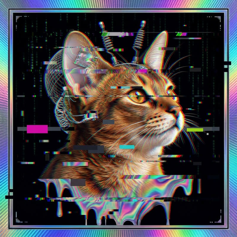 #317 Abyssinian holo cat