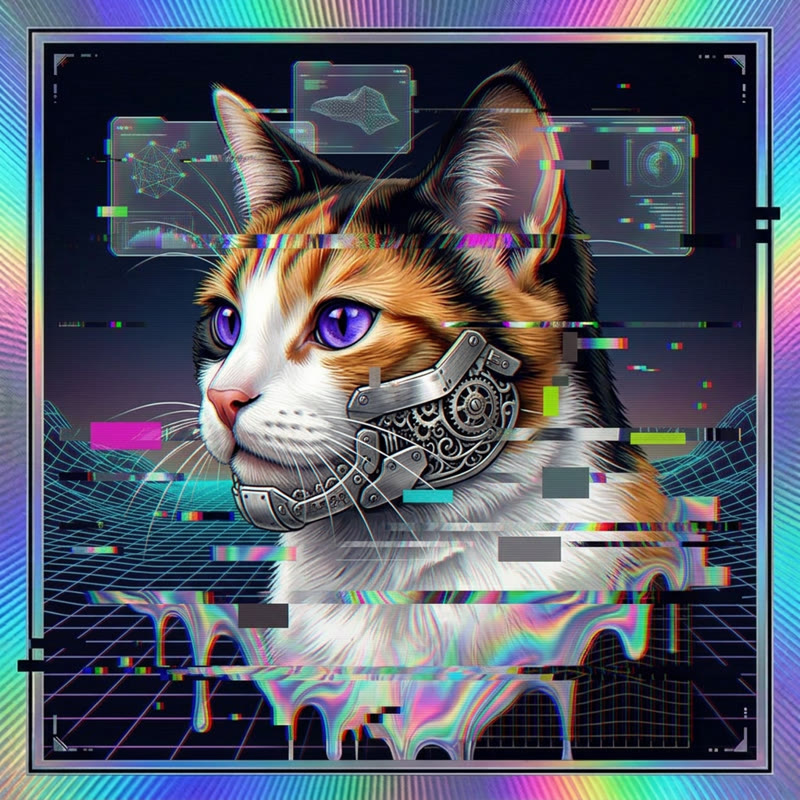 #177 Calico holo cat