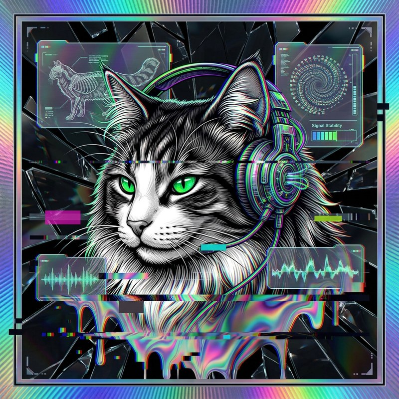 #037 Norwegian Forest holo cat