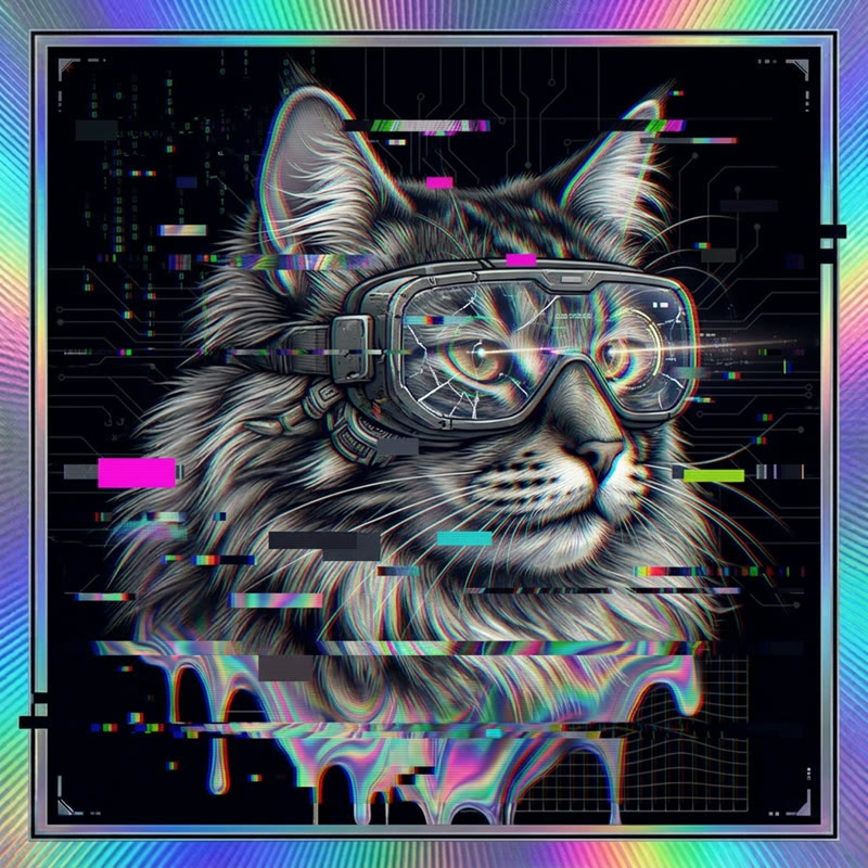 #145 Norwegian Forest holo cat