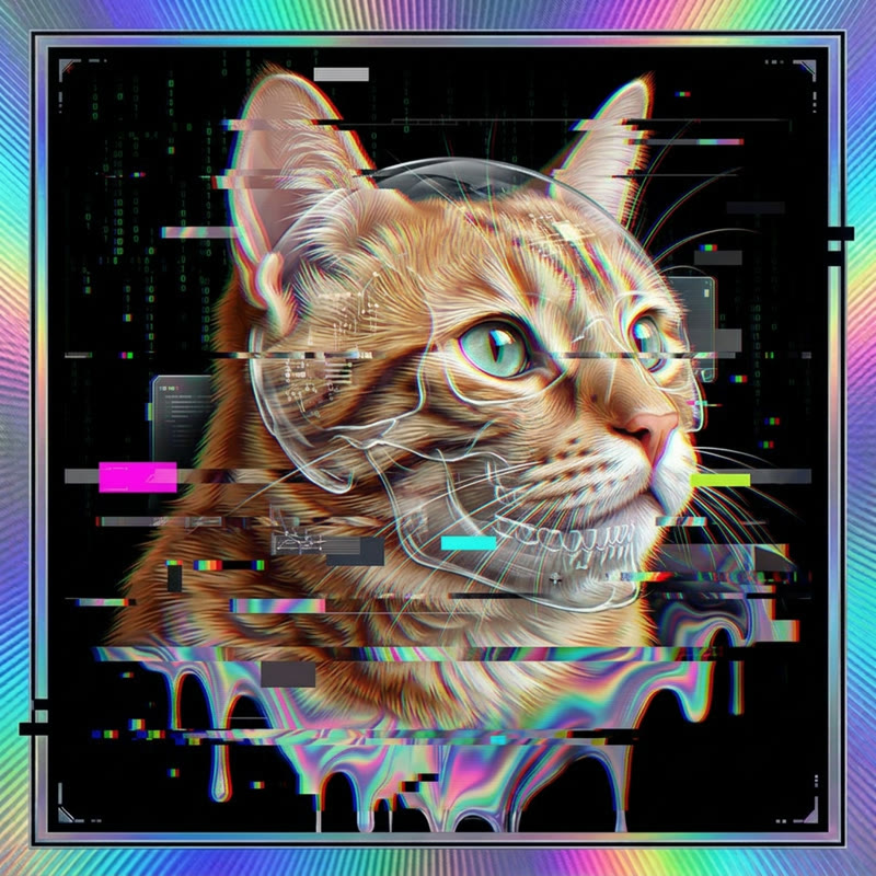 #189 Orange ginger shorthair holo cat