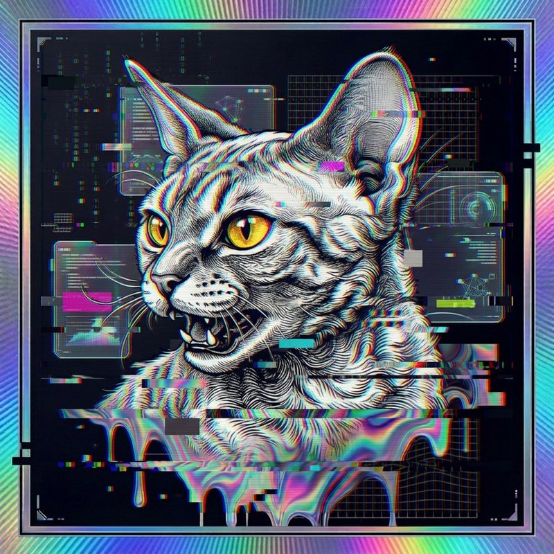 #135 Devon Rex holo cat
