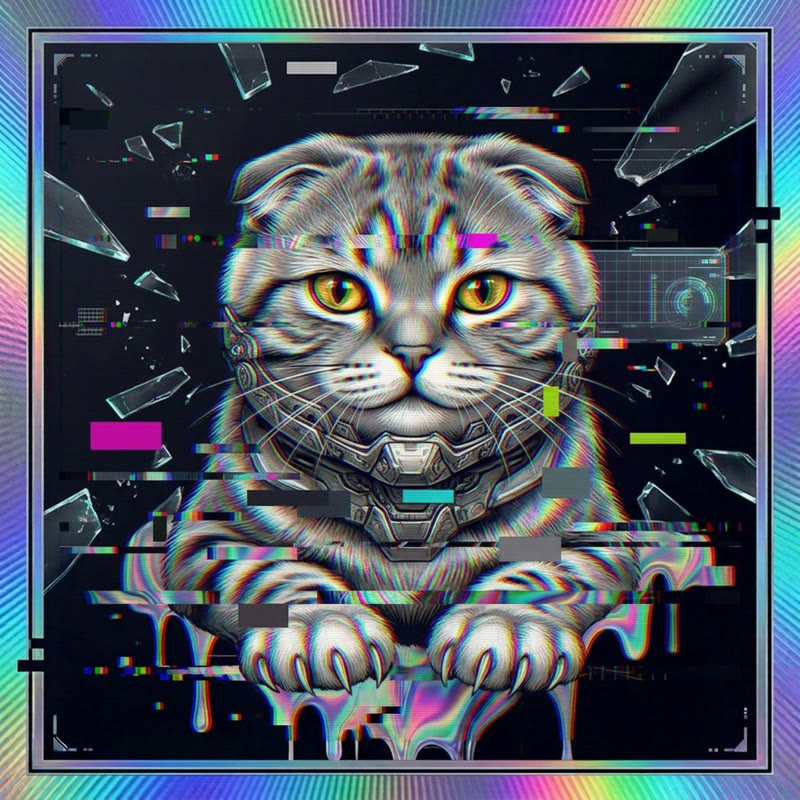 #254 Scottish Fold holo cat