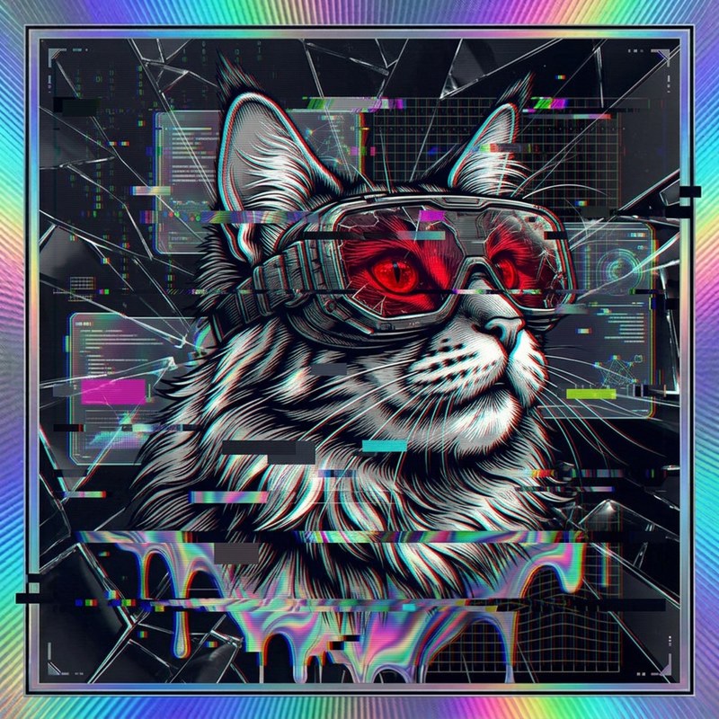 #106 Maine Coon holo cat