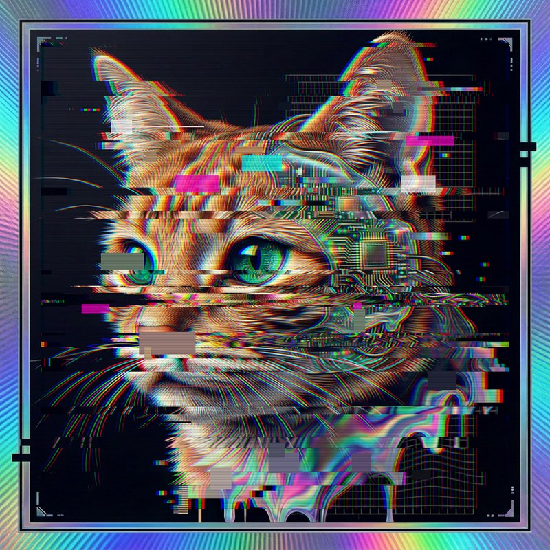 #010 Orange ginger shorthair holo cat