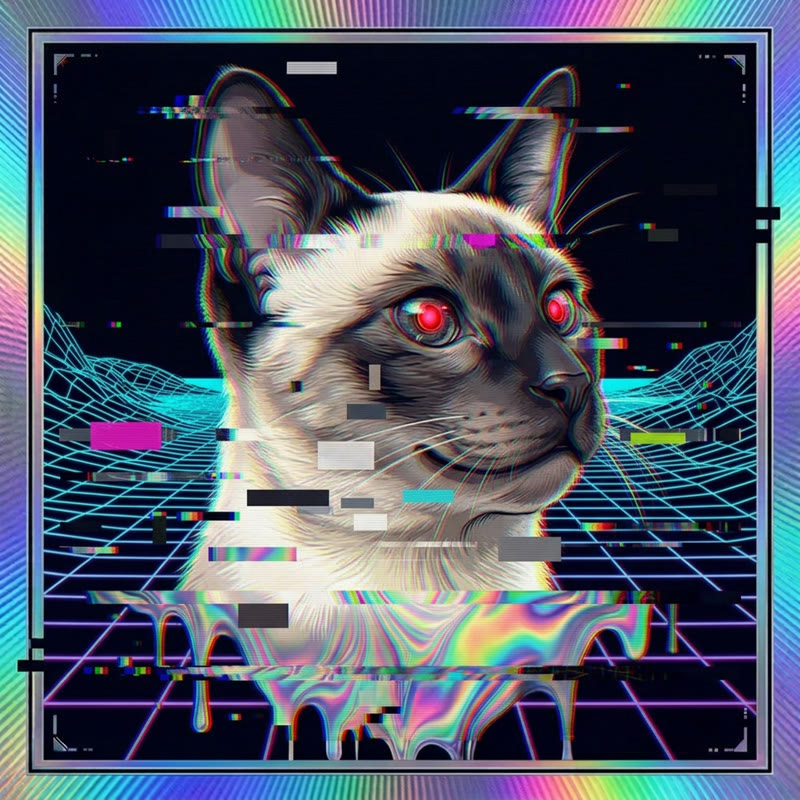 #221 Siamese holo cat