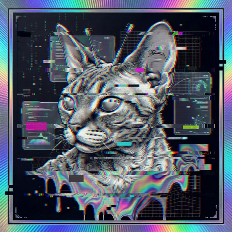 #167 Devon Rex holo cat
