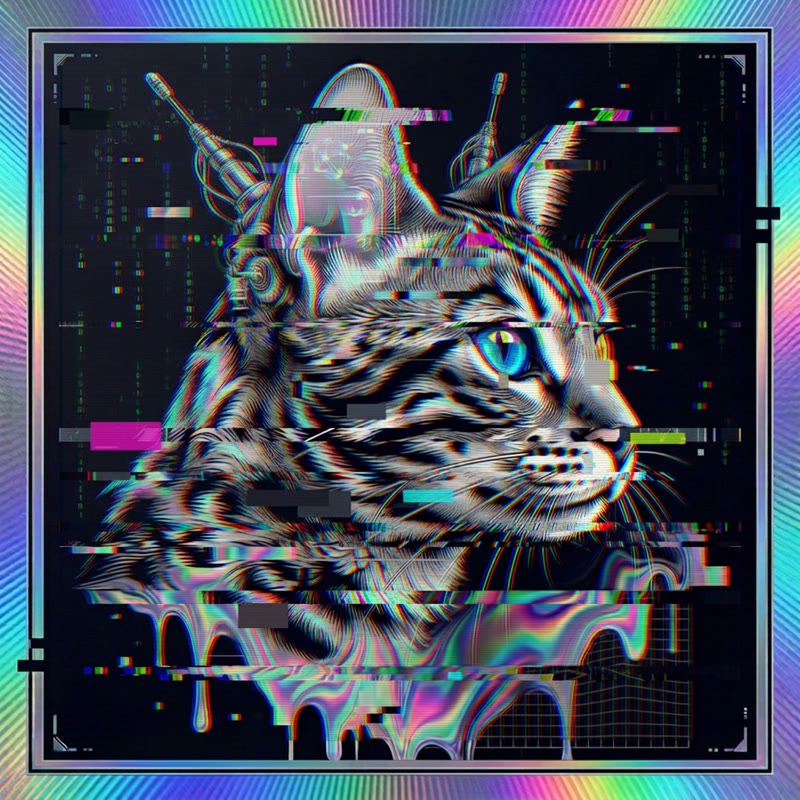 #184 Tabby holo cat