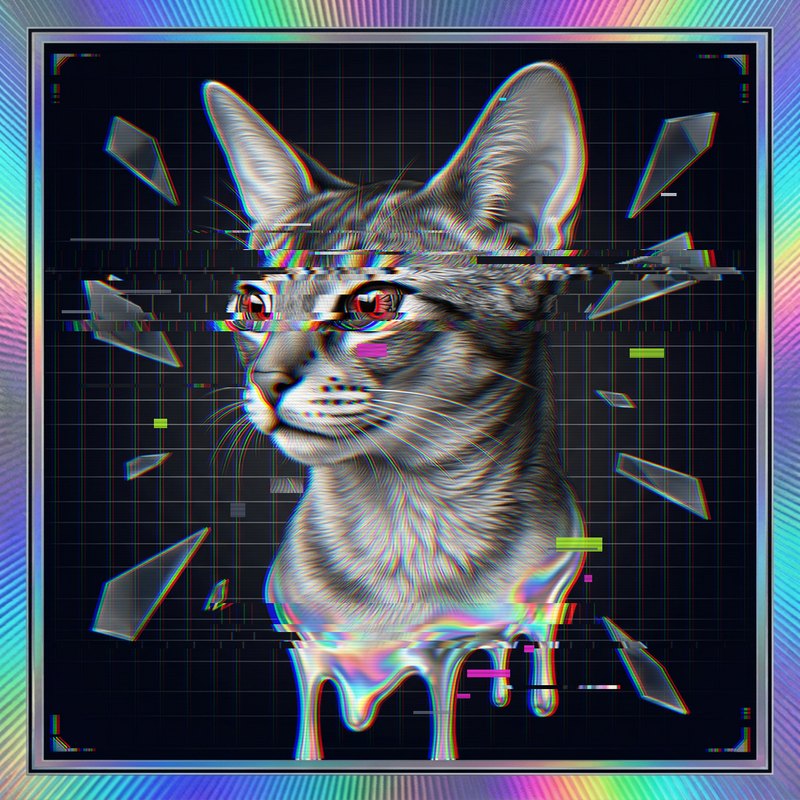 #046 Abyssinian holo cat