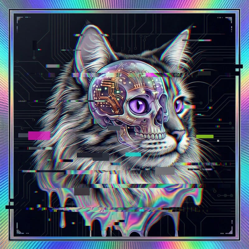 #203 Norwegian Forest holo cat
