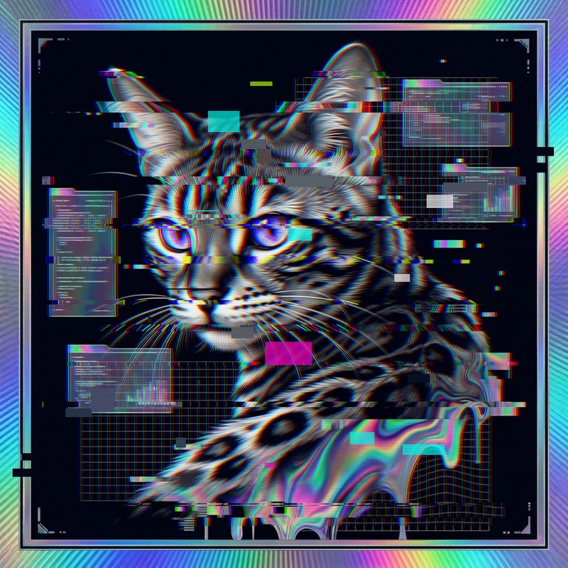 #020 Bengal holo cat