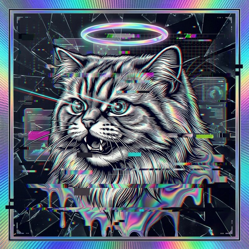 #133 Persian holo cat