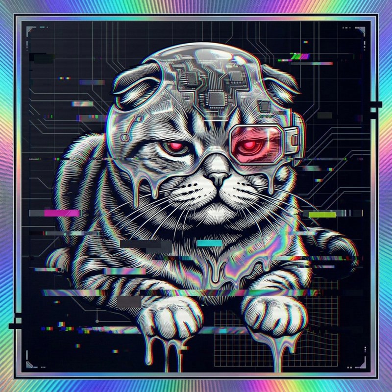 #136 Scottish Fold holo cat