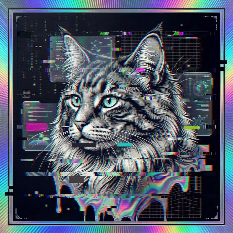 #015 Norwegian Forest holo cat