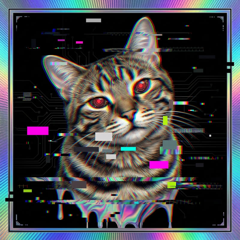 #282 Tabby holo cat