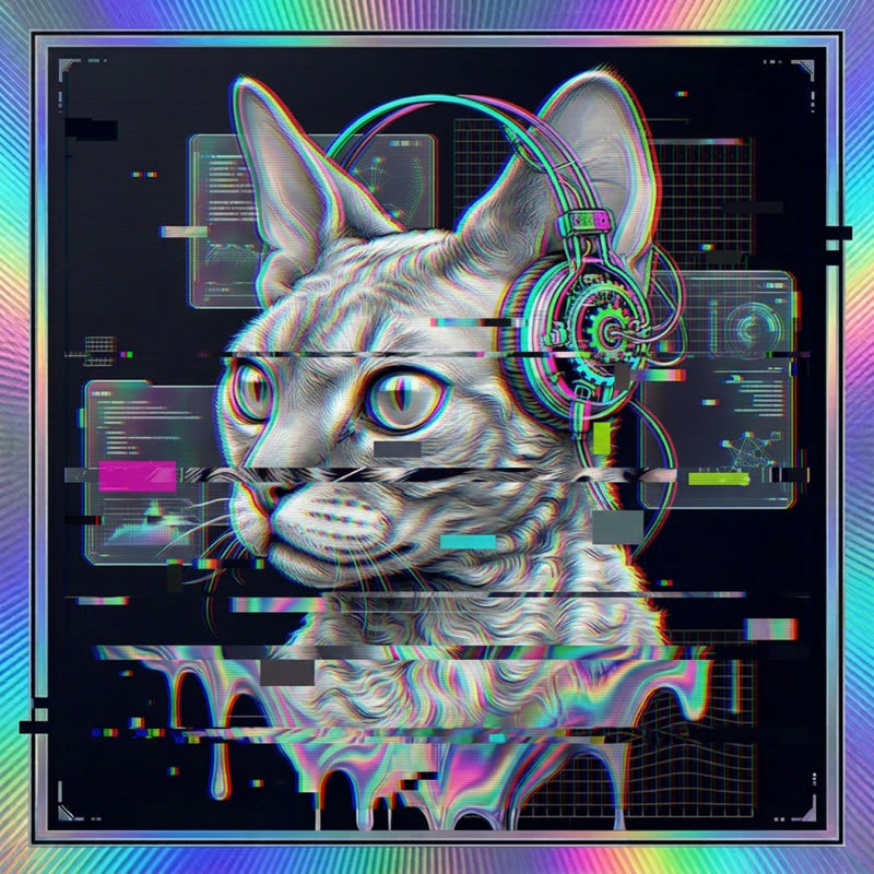 #207 Devon Rex holo cat