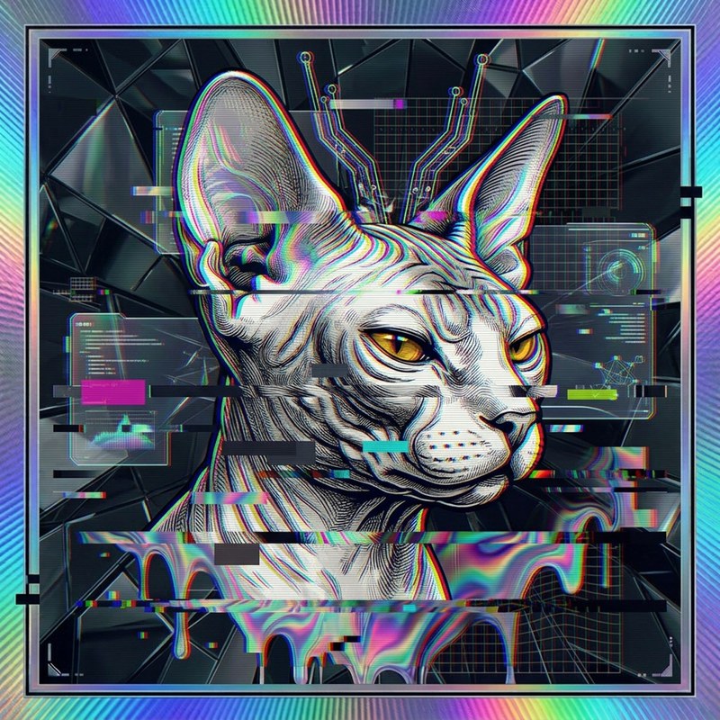 #137 Sphynx holo cat