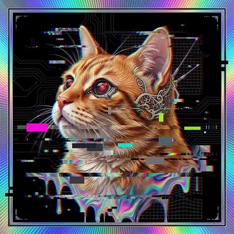 #142 Orange ginger shorthair holo cat