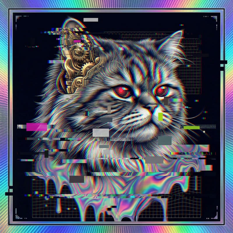 #295 Persian holo cat