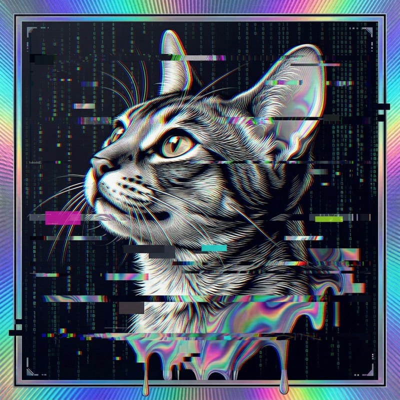 #013 Abyssinian holo cat