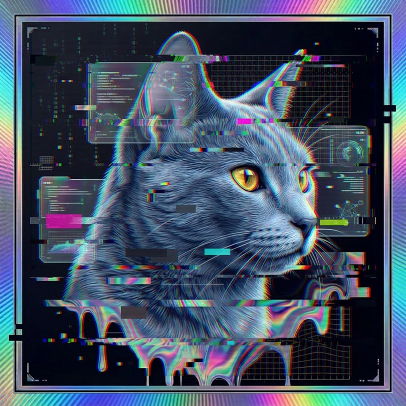 #227 Russian Blue holo cat